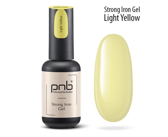 Зображення  Гель полімеризований PNB Strong Iron Gel Light Yellow, 8 мл, Об'єм (мл, г): 8, Цвет №: Light Yellow