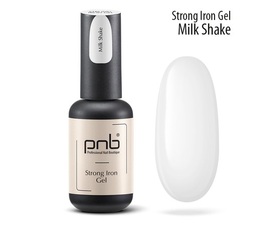 Зображення  Гель полімеризований PNB Strong Iron Gel Milk Shake, 8 мл, Об'єм (мл, г): 8, Цвет №: Milk Shake