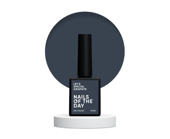 Изображение  Nails Of The Day Let's special Graphite – graphite gel polish for nails covering in one sphere, 10 ml, Volume (ml, g): 10, Color: Graphite