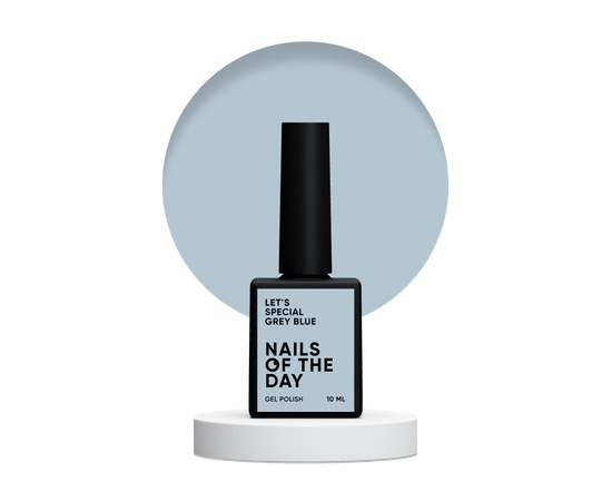 Изображение  Nails Of The Day Let’s special Grey blue – серо-голубой гель-лак для ногтей, перекрывается в один слой, 10 мл, Объем (мл, г): 10, Цвет №: Grey blue