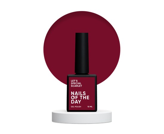 Изображение  Nails Of The Day Let's special Scarlet - red-crimson gel nail polish covering in one sphere, 10 ml, Volume (ml, g): 10, Color No.: Scarlet