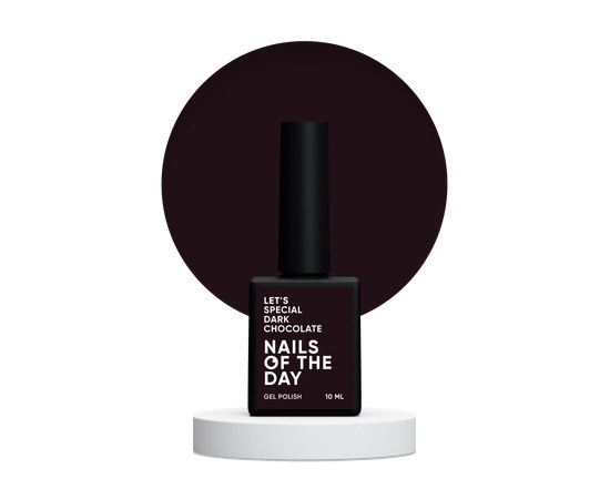 Изображение  Nails Of The Day Let's special Dark Chocolate - dark brown gel nail polish covering in one sphere, 10 ml, Volume (ml, g): 10, Color No.: Dark Chocolate
