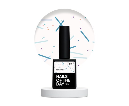 Изображение  Nails Of The Day Potal Base #26 – vanilla-milk base with neon glitter, 10 ml, Volume (ml, g): 10, Color No.: 26