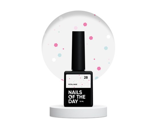 Изображение  Nails Of The Day Potal Base #28 - milk base with neon sparkles, 10 ml, Volume (ml, g): 10, Color No.: 28