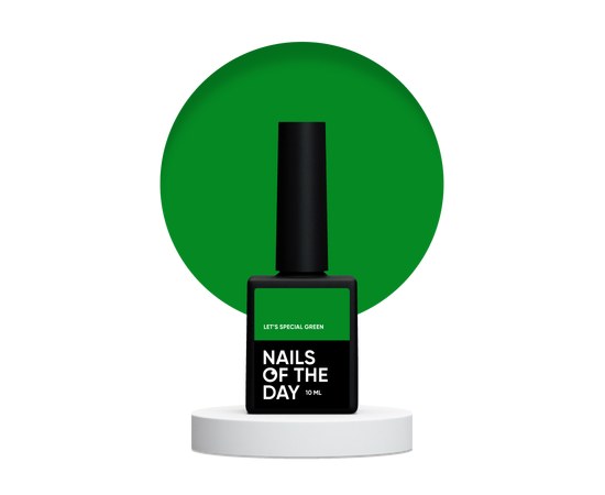 Зображення  Nails Of The Day Let's special Green – особливий зелений гель-лак, що перекриває в один слой, 10 мл, Об'єм (мл, г): 10, Колір: Green