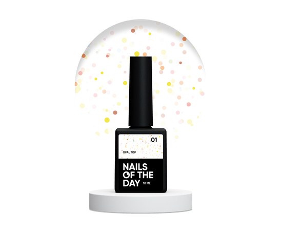 Изображение  Nails Of The Night Opal Top #01 - top with opal glitter on a clear base, no sticky ball and no UV filters for nails, 10 ml, Volume (ml, g): 10, Color No.: 1
