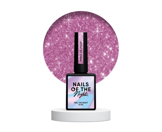 Зображення  Nails Of The Night Cocktails gel Aperol – рожевий світловідбиваючий гель-лак для нігтів, 10 мл, Об'єм (мл, г): 10, Цвет №: Aperol
