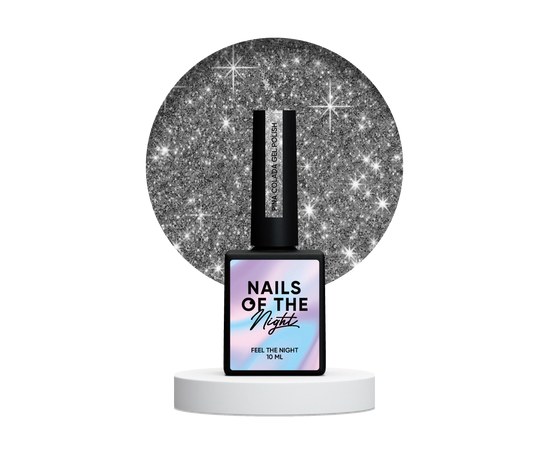 Зображення  Nails Of The Night Cocktails gel Pina Colada – сірий світловідбиваючий гель-лак для нігтів, 10 мл, Об'єм (мл, г): 10, Цвет №: Pina Colada