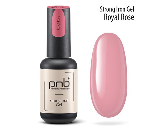 Изображение  Гель полимеризованный PNB Strong Iron Gel Royal Rose, 8 мл, Объем (мл, г): 8, Цвет №: Royal Rose