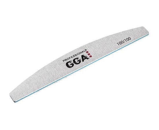 Зображення  Пилка Півмісяць GGA Professional Nail File Crescent 100/100 грит