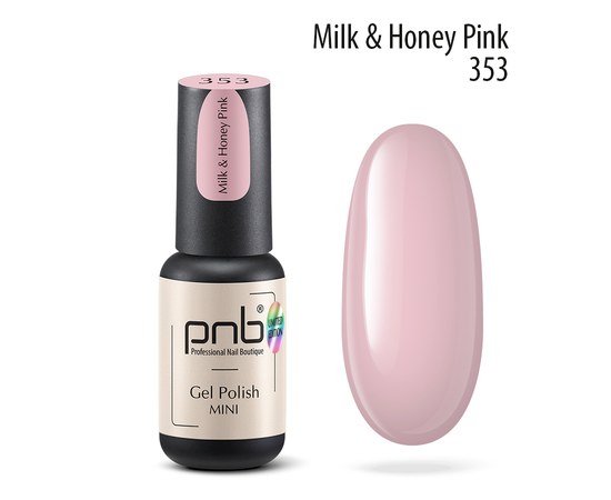Зображення  Гель-лак для нігтів PNB mini 353 Milk Honey, 4 мл, Об'єм (мл, г): 4, Цвет №: 353