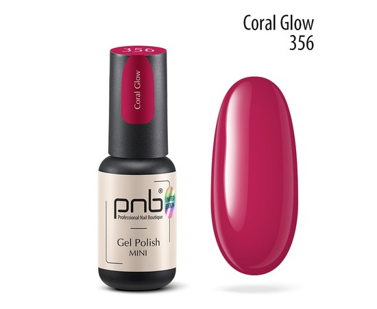 Зображення  Гель-лак для нігтів PNB mini 356 Coral Glow, 4 мл, Об'єм (мл, г): 4, Цвет №: 356