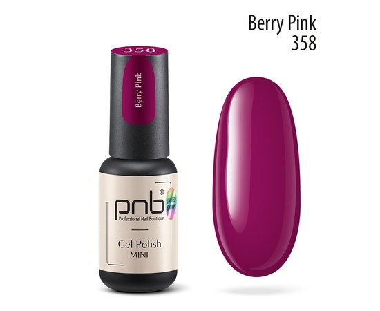 Изображение  Gel nail polish PNB mini 358 Berry Pink, 4 ml, Volume (ml, g): 4, Color No.: 358