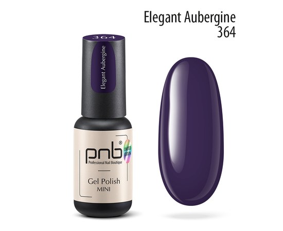 Изображение  Nail gel polish PNB mini 364 Elegant Aubergine, deep purple, 4 ml, Volume (ml, g): 4, Color No.: 364