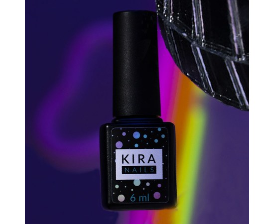 Зображення  Kira Nails  No Wipe Fluo Top - топ без липкого шару флуоресцентний, 6 мл
