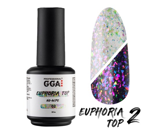 Изображение  Top without sticky ball GGA Professional Euphoria "Euphoria" №02, 15 ml, Volume (ml, g): 15, Color No.: 2