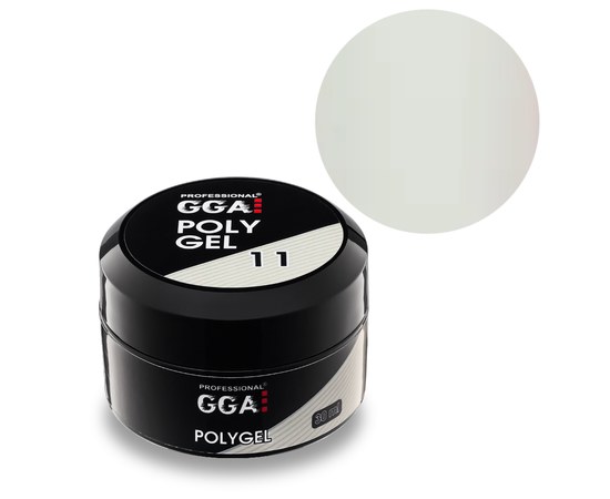 Изображение  Polygel for nail extension GGA Professional Polygel №11 white milk, 30 ml