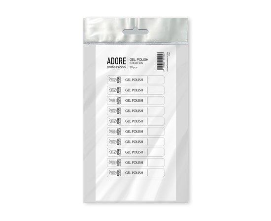 Изображение  Наклейки брендированные на типcы Adore Professional GEL POLISH stickers, 20 шт
