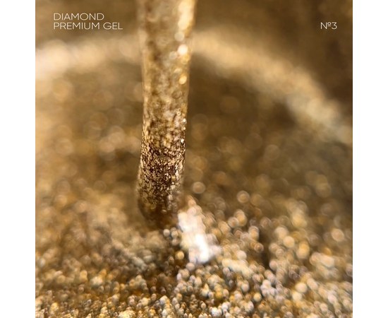 Изображение  Nails Of The Night Diamond Premium gel №03 – золотой гель-лак с мелкой металлической поталью для ногтей, 5 мл, Объем (мл, г): 5, Цвет №: 03