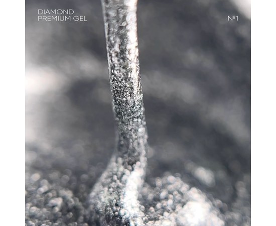 Изображение  Nails Of The Night Diamond Premium gel №01 – серебряный гель-лак с мелкой металлической поталью для ногтей, 5 мл, Объем (мл, г): 5, Цвет №: 01