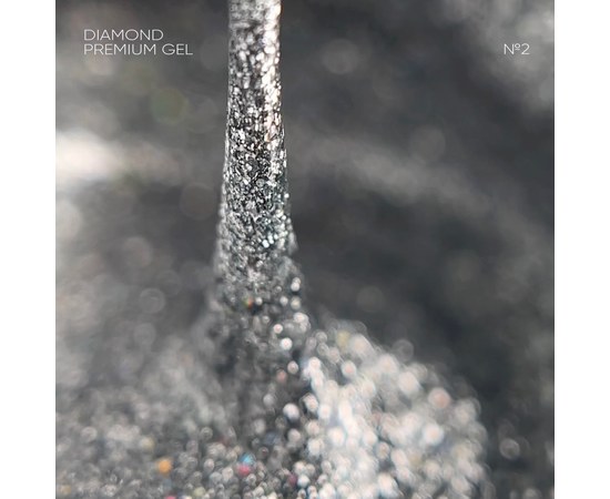 Зображення  Nіils Of The Night Diamond Premium gel №02 – срібний голографік гель-лак з дрібною металевою поталлю для нігтів, 5 мл, Об'єм (мл, г): 5, Цвет №: 02