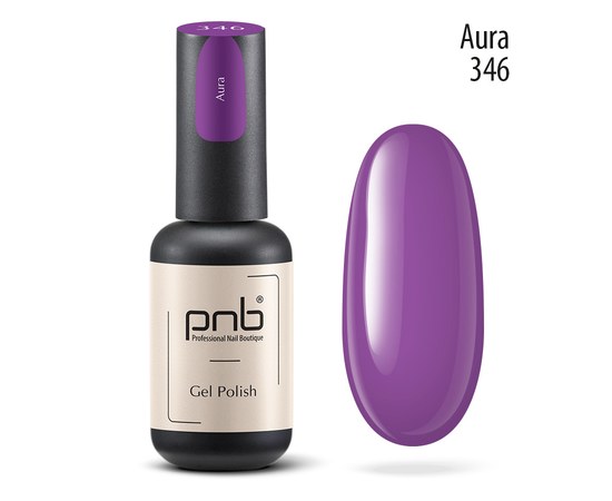 Изображение  Gel nail polish PNB 346 Aura, purple, 8 ml
