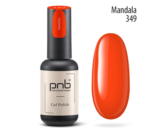 Зображення  Гель-лак для нігтів PNB 349 Mandala, orange, 8 мл