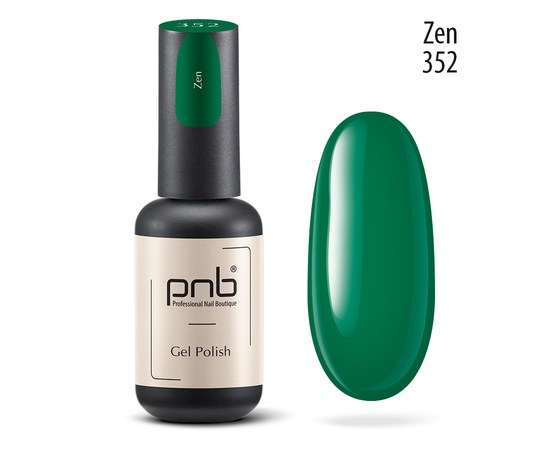 Изображение  Gel nail polish PNB 352 Zen, green, 8 ml