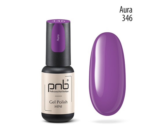 Изображение  Гель-лак для ногтей PNB mini 346 Aura, фиолетовый, 4 мл, Объем (мл, г): 4, Цвет №: 346