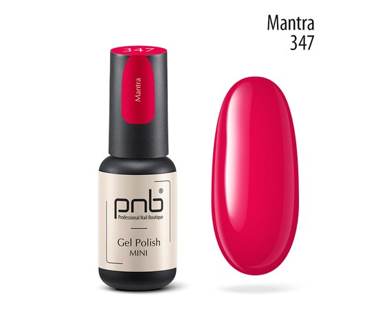 Изображение  Nail gel polish PNB mini 347 Mantra, crimson, 4 ml, Volume (ml, g): 4, Color: 347