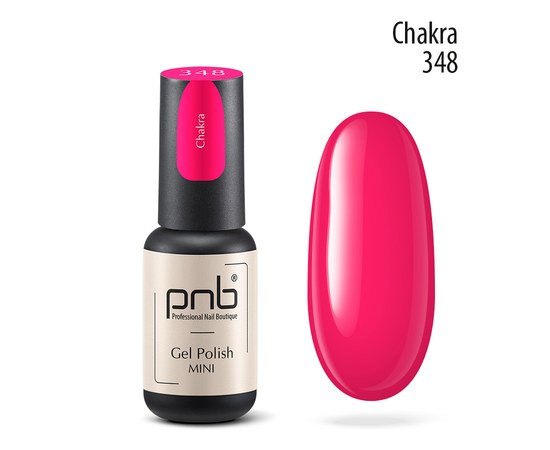 Изображение  Гель-лак для ногтей PNB mini 348 Chakra, pink, 4 мл, Объем (мл, г): 4, Цвет №: 348