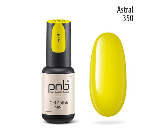 Зображення  Гель-лак для нігтів PNB mini 350 Astral, yellow, 4 мл, Об'єм (мл, г): 4, Цвет №: 350
