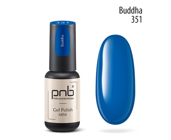 Изображение  Gel nail polish PNB mini 351 Buddha, blue, 4 ml, Volume (ml, g): 4, Color No.: 351