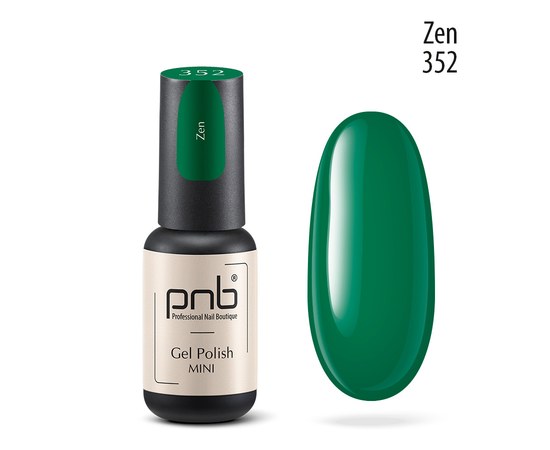Изображение  Gel nail polish PNB mini 352 Zen, green, 4 ml, Volume (ml, g): 4, Color No.: 352