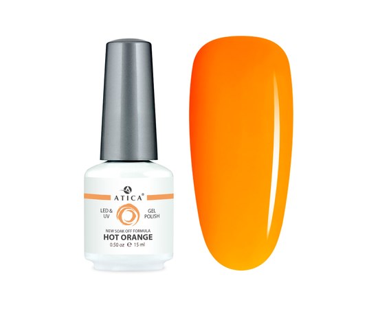 Изображение  Gel polish Atica GP062 Hot Orange, 15 мл, Volume (ml, g): 15, Color No.: 62