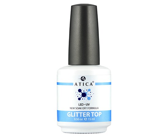 Изображение  Top gel glitter without a sticky layer Atica Top Glitter Top, 15 ml