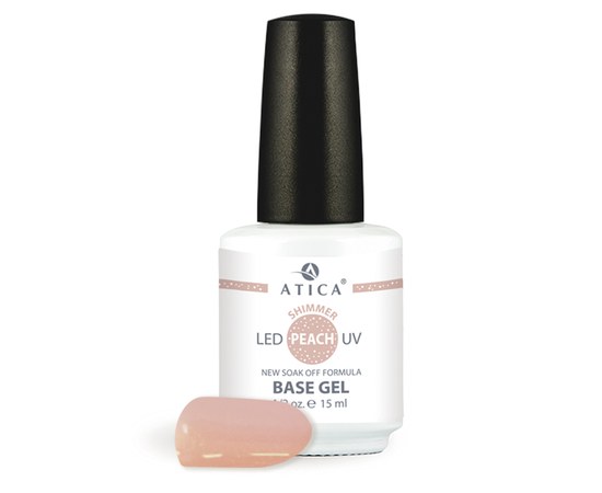 Изображение  Camouflage base with shimmer Atica Base Gel Peach Shimmer, 15 ml
