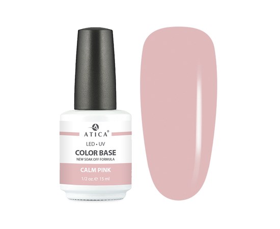 Изображение  Цветная база Atica Color Base Gel Calm Pink, 15 мл, Объем (мл, г): 15, Цвет №: calm pink