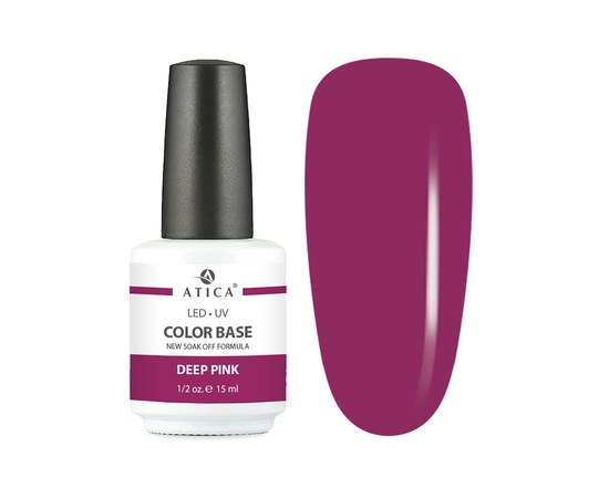 Изображение  Цветная база Atica Color Base Gel Deep Pink, 15 мл, Объем (мл, г): 15, Цвет №: deep pink
