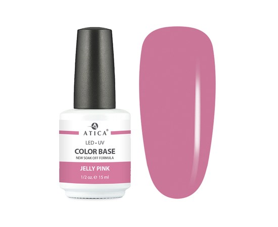 Зображення  Кольорова база Atica Color Base Gel Jelly Pink, 15 мл, Об'єм (мл, г): 15, Цвет №: jelly pink