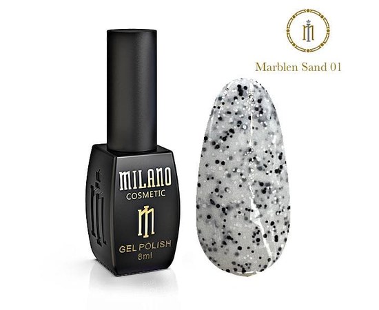 Зображення  Гель-лак Milano Marblen Sand №01, 8 мл, Об'єм (мл, г): 8, Цвет №: 01