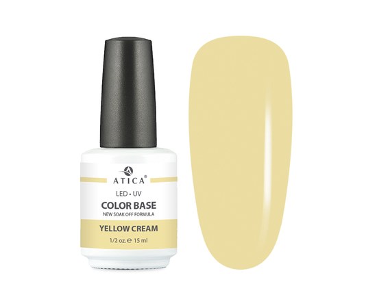 Изображение  Atica Color Base Gel Yellow Cream, 15 ml, Volume (ml, g): 15, Color No.: yellow cream