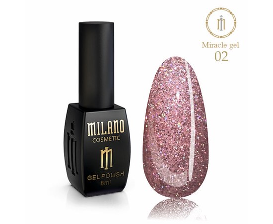 Изображение  Gel polish Milano Glame Miracle №02, 8 мл, Volume (ml, g): 8, Color No.: 2