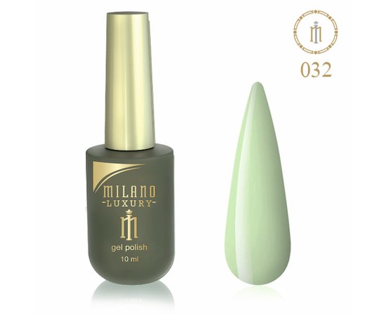 Изображение  Gel polish Milano Luxury №032 Wet aloe color, 10 ml, Volume (ml, g): 10, Color No.: 32