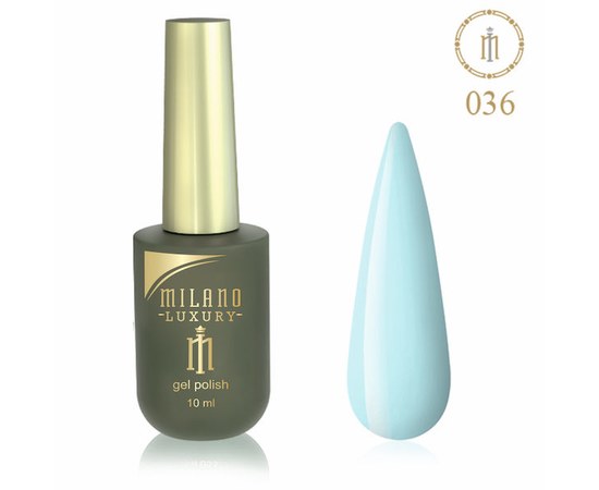Изображение  Gel polish Milano Luxury №036 White-blue, 10 ml, Volume (ml, g): 10, Color No.: 36