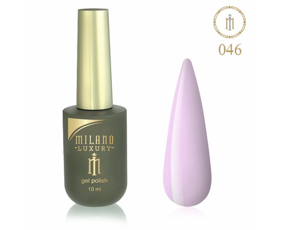 Зображення  Гель лак Milano Luxury №046 Очень бледный фиолетовый, 10 мл, Об'єм (мл, г): 10, Цвет №: 046