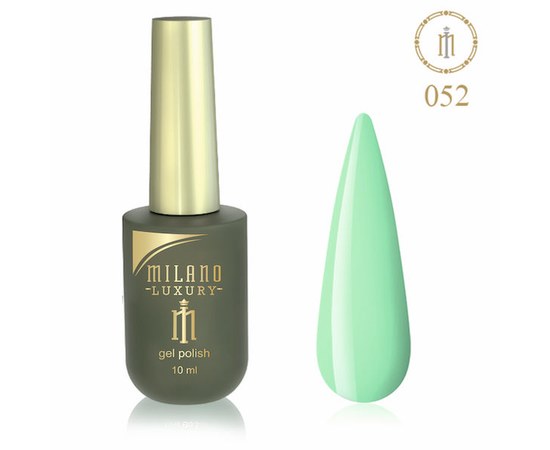 Изображение  Gel polish Milano Luxury №052 Green lichen, 10 ml, Volume (ml, g): 10, Color No.: 52