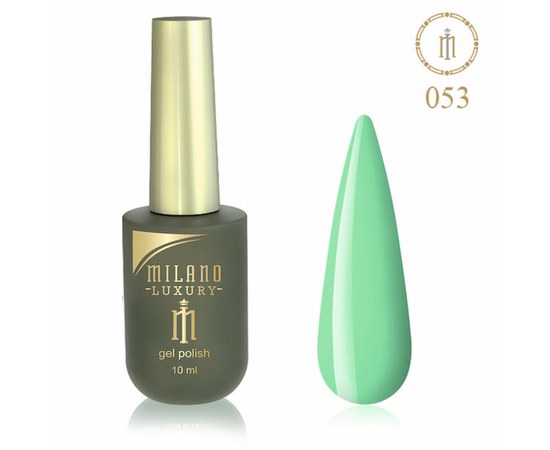 Зображення  Гель лак Milano Luxury №053 Зеленый цвет ясеня, 10 мл, Об'єм (мл, г): 10, Цвет №: 053