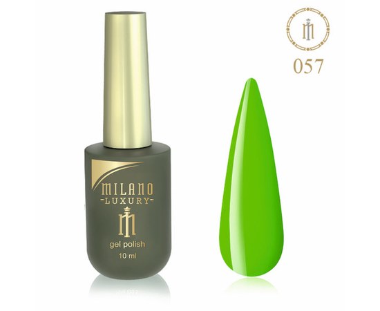 Изображение  Gel polish Milano Luxury №057 Green-lime, 10 ml, Volume (ml, g): 10, Color No.: 57