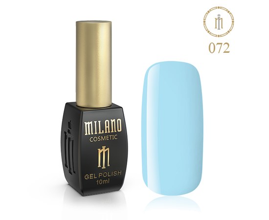 Зображення  Гель лак Milano Palette 10 №072 Сніжно-синій, 10 мл, Об'єм (мл, г): 10, Колір: 072